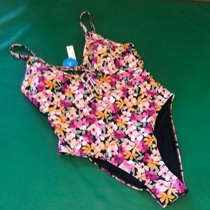 Lg Cupshe black floral one piece swim